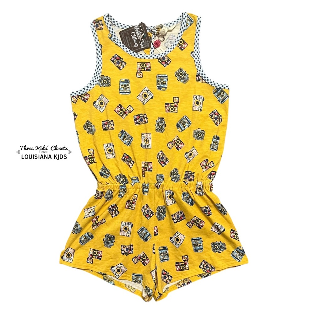 NEW Matilda Jane 10Y Snapshots of You Yellow Camera Romper